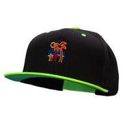 Summer Vibin Embroidered Wool Blend 2 Tone Classic Snapback - Black-Yellow OSFM