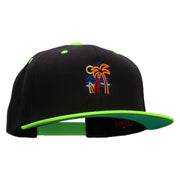 Summer Vibin Embroidered Wool Blend 2 Tone Classic Snapback - Black-Yellow OSFM