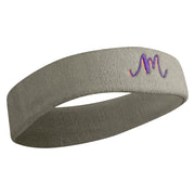 Alaphabet Doodle M Embroidered Head Band (Terry) - Lt-Grey OSFM