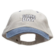 Game Day Embroidered Pigment Dyed Wash Cap - Beige-Navy OSFM