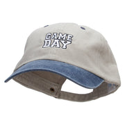 Game Day Embroidered Pigment Dyed Wash Cap - Beige-Navy OSFM