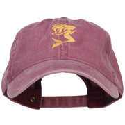 Mermaid Shape Embroidered Washed Cotton Cap