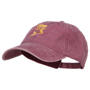 Mermaid Shape Embroidered Washed Cotton Cap