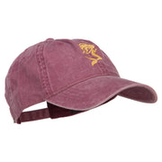 Mermaid Shape Embroidered Washed Cotton Cap