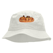 Three Pumpkins Embroidered Bucket Hat