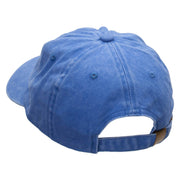 Heart Focus Embroidered Unstructured Pigment Dyed Cotton Cap - Blue OSFM