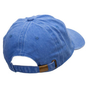 Heart Focus Embroidered Unstructured Pigment Dyed Cotton Cap - Blue OSFM