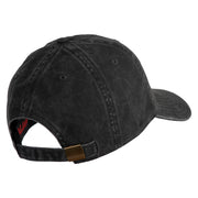 US Marine Corps Semper Fi Embroidered Washed Solid Pigment Dyed Cotton Twill Brass Buckle Cap - Black OSFM