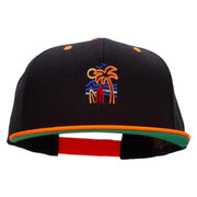 Summer Vibin Embroidered Wool Blend 2 Tone Classic Snapback - Black-Orange OSFM