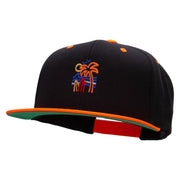 Summer Vibin Embroidered Wool Blend 2 Tone Classic Snapback - Black-Orange OSFM