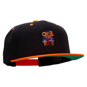 Summer Vibin Embroidered Wool Blend 2 Tone Classic Snapback - Black-Orange OSFM