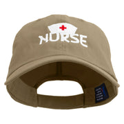 Pure Nurse Sign Embroidered Low Profile Dyed Cotton Twill Cap - Khaki OSFM