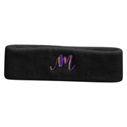 Alaphabet Doodle M Embroidered Head Band (Terry) - Black OSFM