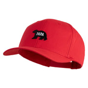 Papa Bear Black Patched Retro Cotton Blend Snapback Cap - Red OSFM