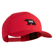 Papa Bear Black Patched Retro Cotton Blend Snapback Cap - Red OSFM