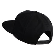 Old English H Faux Leather Patched Cotton Flat Bill Pro Cap - Black OSFM