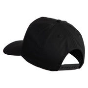 USA Flag EMT Silver Blue Red Patched Solid Cotton Twill 5 Panel Prostyle Snap Cap - Black OSFM