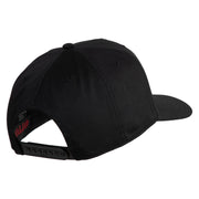 USA Flag EMT Silver Blue Red Patched Solid Cotton Twill 5 Panel Prostyle Snap Cap - Black OSFM