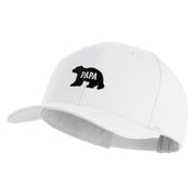Papa Bear Black Patched Retro Cotton Blend Snapback Cap - White OSFM