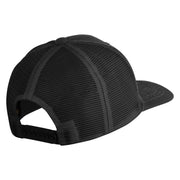 Pine Tree Faux Leather Patched Premium Mesh Trucker Cap - Black Black OSFM
