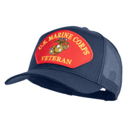 U.S. Marine Corps Veteran Red Patched Solid Cotton Twill Mesh Prostyle Cap - Navy OSFM