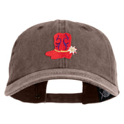 Red Purple Lady Western Boots Iron on Patched Unstructured Pigment Dyed Cotton Cap - Brown OSFM