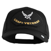 USAF Veteran Patched Solid Cotton Twill Mesh Prostyle Cap - Black OSFM
