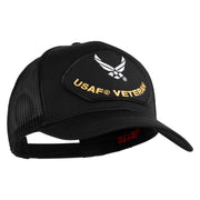 USAF Veteran Patched Solid Cotton Twill Mesh Prostyle Cap - Black OSFM