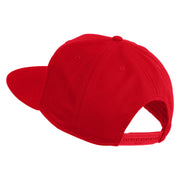 Old English H Faux Leather Patched Cotton Flat Bill Pro Cap - Red OSFM