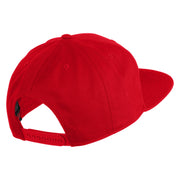Old English H Faux Leather Patched Cotton Flat Bill Pro Cap - Red OSFM