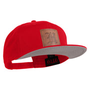 Old English H Faux Leather Patched Cotton Flat Bill Pro Cap - Red OSFM