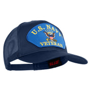 U.S. Navy Veteran Blue Patched Solid Cotton Twill Mesh Prostyle Cap - Navy OSFM