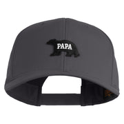 Papa Bear Black Patched Retro Cotton Blend Snapback Cap - Charcoal OSFM