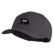 Papa Bear Black Patched Retro Cotton Blend Snapback Cap - Charcoal OSFM