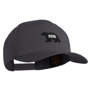 Papa Bear Black Patched Retro Cotton Blend Snapback Cap - Charcoal OSFM