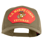 U.S. Marine Corps Veteran Red Patched Solid Cotton Twill Mesh Prostyle Cap - Khaki OSFM