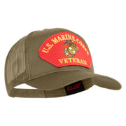 U.S. Marine Corps Veteran Red Patched Solid Cotton Twill Mesh Prostyle Cap - Khaki OSFM