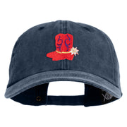 Red Purple Lady Western Boots Iron on Patched Unstructured Pigment Dyed Cotton Cap - Navy OSFM