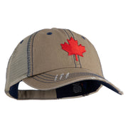 Canadian Maple Leaf Patched Low Profile Special Cotton Mesh Cap - Khaki OSFM