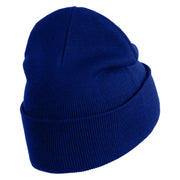 50's White Poodle Iron on Patched 12 Inch Long Knitted Beanie - Royal OSFM