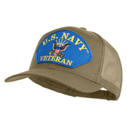 U.S. Navy Veteran Blue Patched Solid Cotton Twill Mesh Prostyle Cap - Khaki OSFM