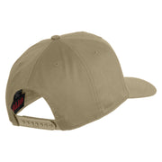 USA Flag EMT Silver Blue Red Patched Solid Cotton Twill 5 Panel Prostyle Snap Cap - Khaki OSFM