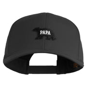Papa Bear Black Patched Retro Cotton Blend Snapback Cap - Black OSFM