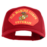 U.S. Marine Corps Veteran Red Patched Solid Cotton Twill Mesh Prostyle Cap - Red OSFM