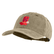 Red Purple Lady Western Boots Iron on Patched Unstructured Pigment Dyed Cotton Cap - Khaki OSFM