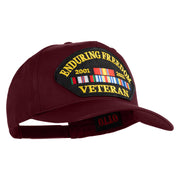 Enduring Freedom 2001 2021 Veteran Patched Solid Cotton Twill 5 Panel Prostyle Snap Cap - Maroon OSFM