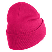 50's White Poodle Iron on Patched 12 Inch Long Knitted Beanie - Magenta OSFM