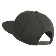 Old English H Faux Leather Patched Cotton Flat Bill Pro Cap - Charcoal OSFM