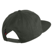 Old English H Faux Leather Patched Cotton Flat Bill Pro Cap - Charcoal OSFM