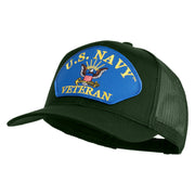 U.S. Navy Veteran Blue Patched Solid Cotton Twill Mesh Prostyle Cap - Dark Green OSFM
